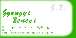 gyongyi menesi business card